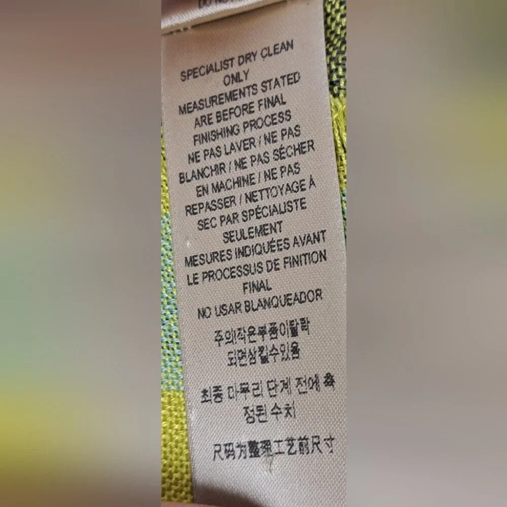 Burberry Women's Scarf Yellow Black Nova Check Silk Cashmere Italy 70" x 20" - Picture 9 of 15